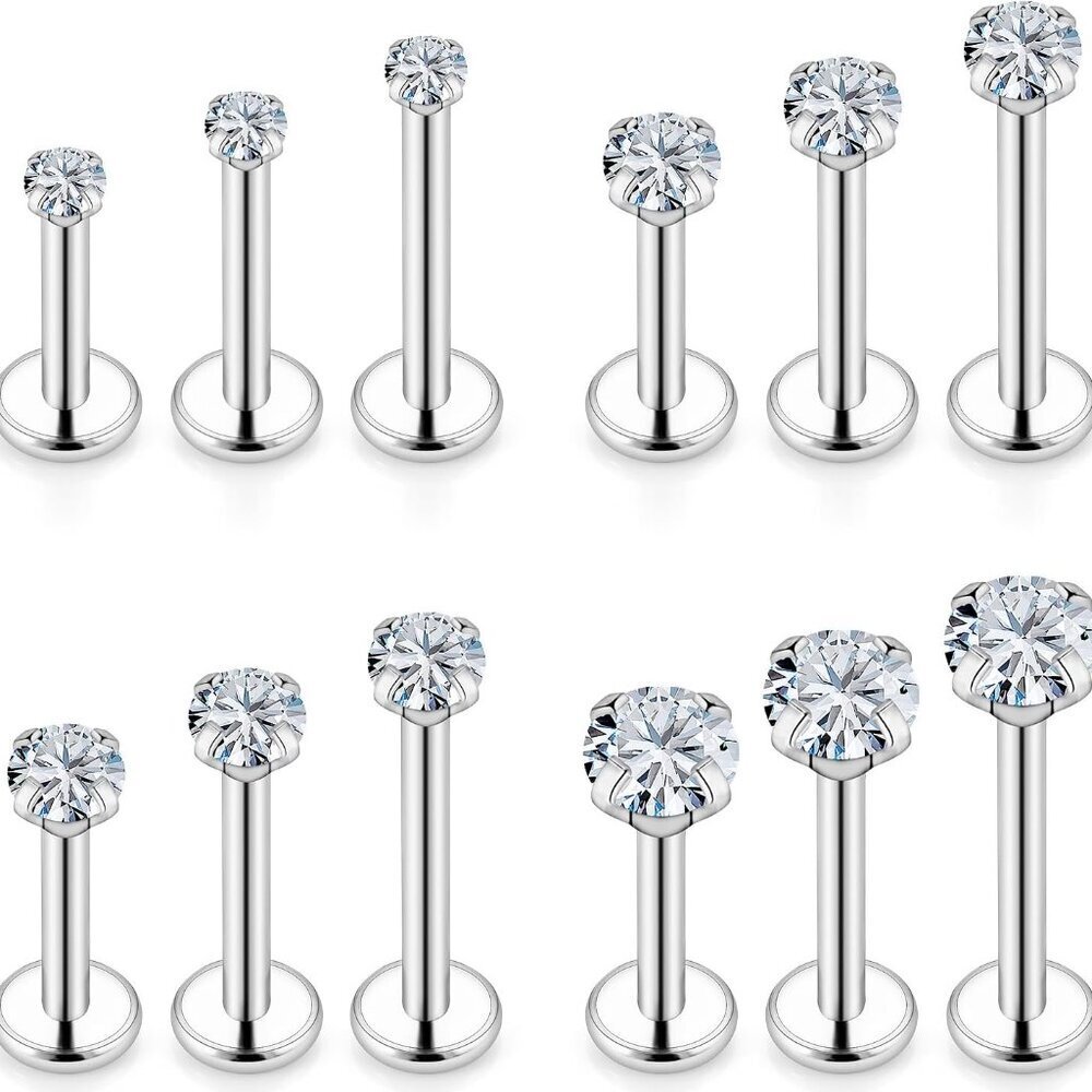 16g Stainless Steel Tragus Labret Medusa Monroe Lip Conch Helix Earring